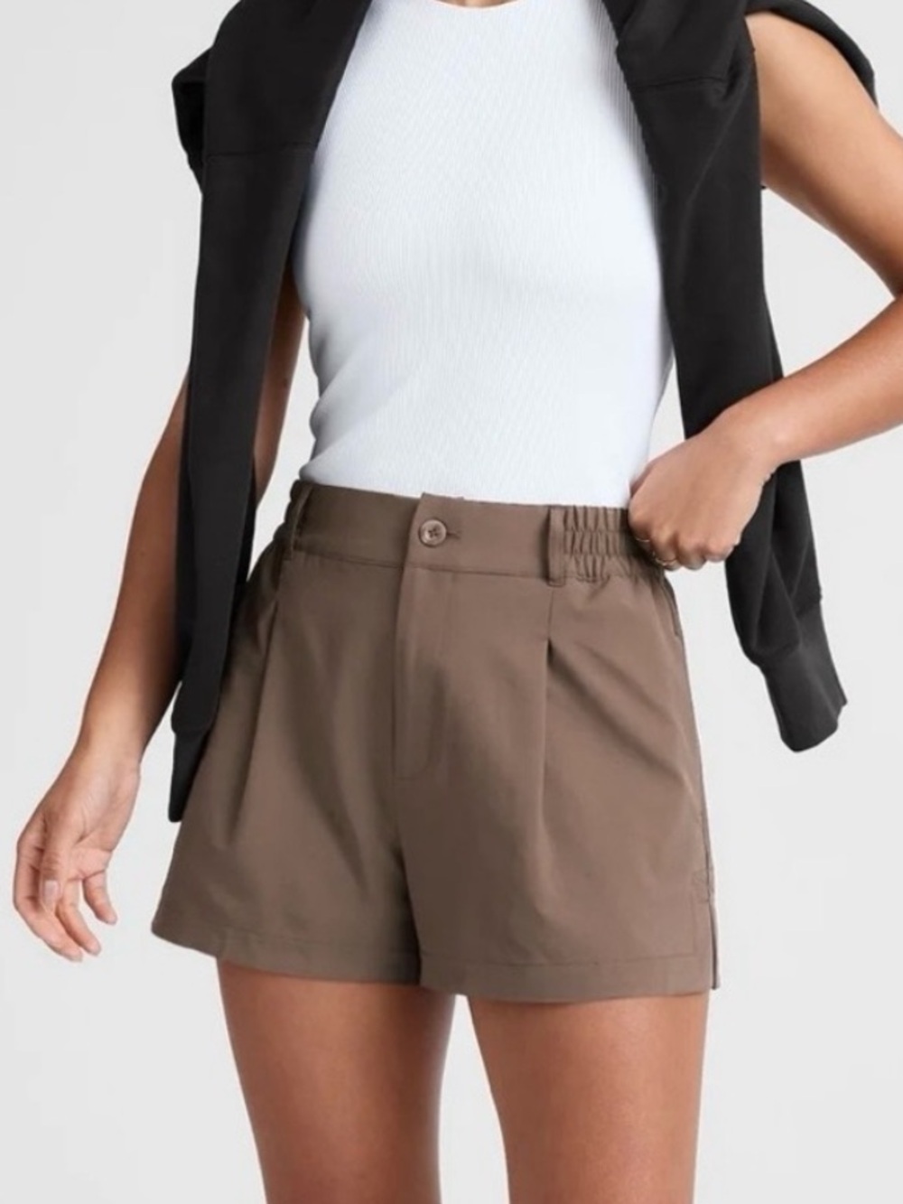 NWT Beyond Yoga Taupe High Waist Relaxed Shorts